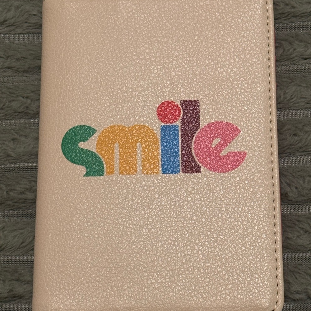 ban.do Beige Passport Holder with Colorful 'Smile' Design